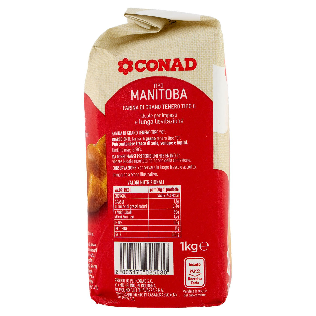 Farina Manitoba Tipo 0 1 kg Conad