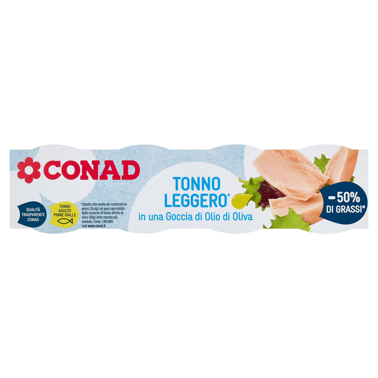 CONAD Tonno Leggero* in una Goccia di Olio di Oliva 4 x 60 g