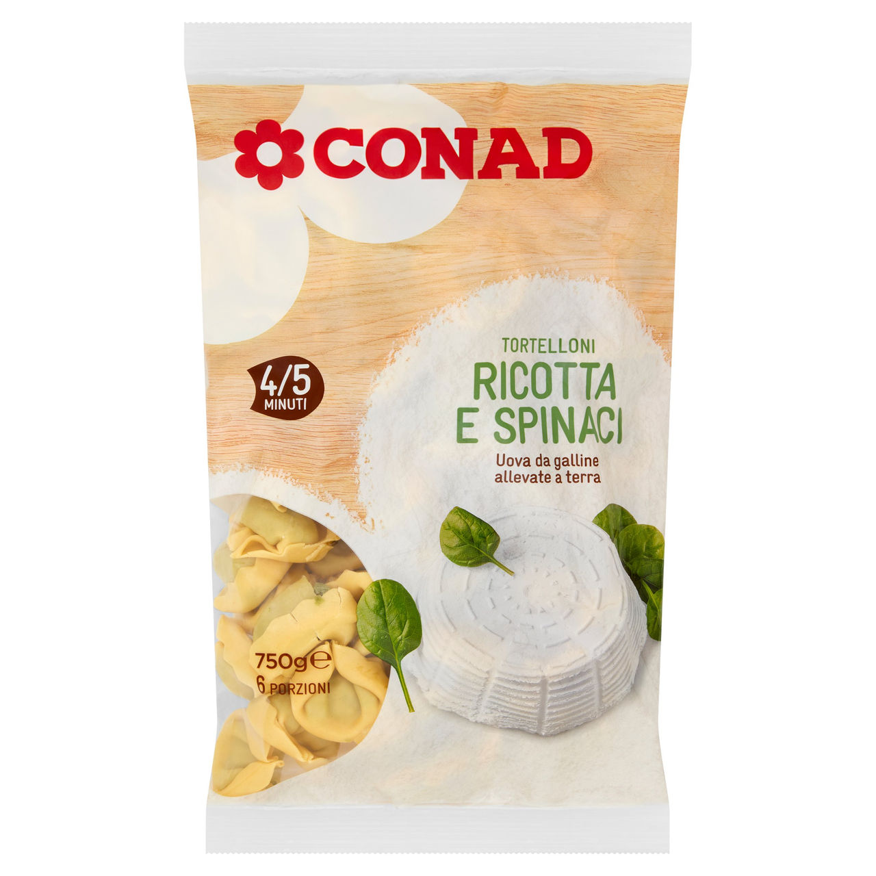 CONAD Tortelloni Ricotta e Spinaci 750 g