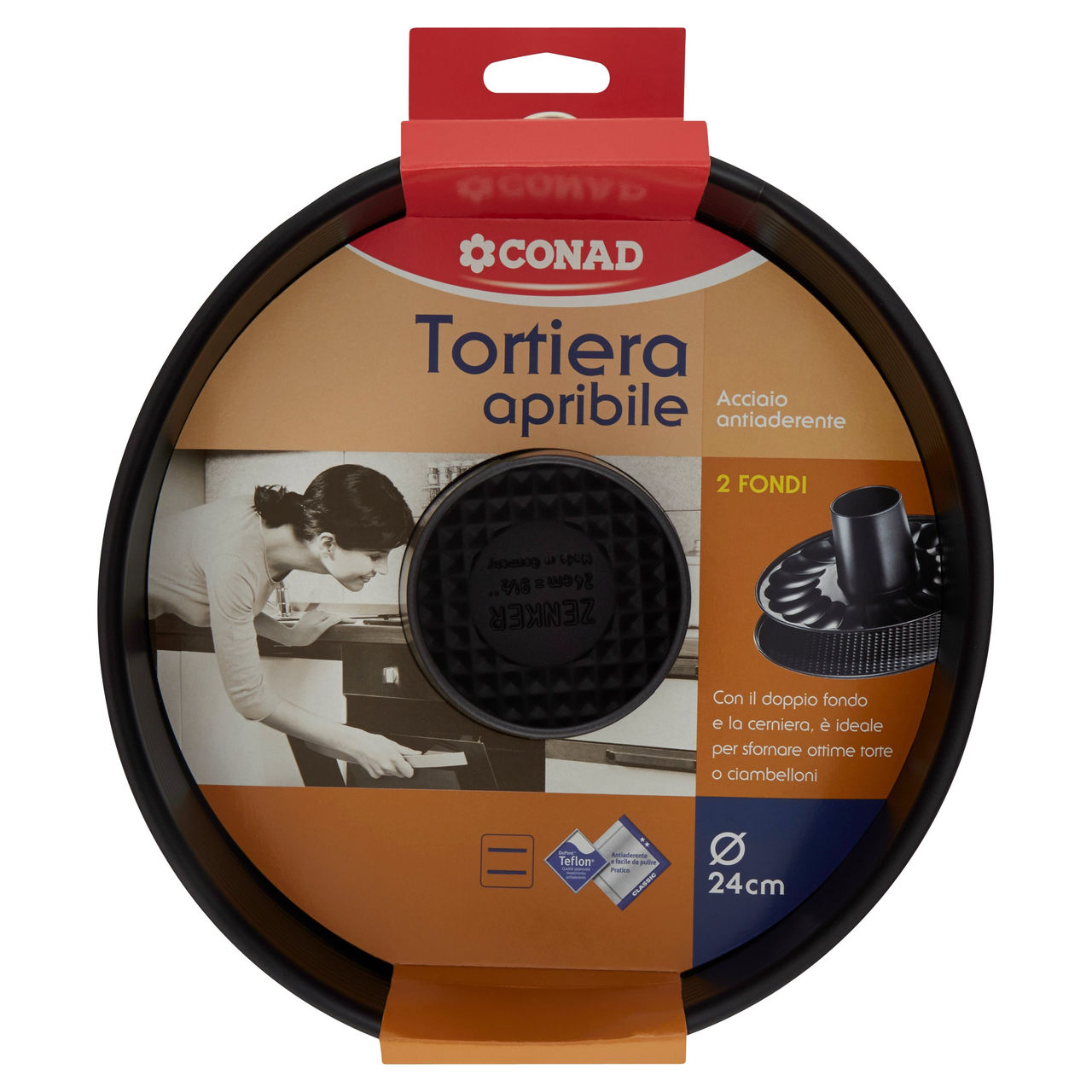 CONAD Tortiera apribile 2 Fondi Ø 24 cm