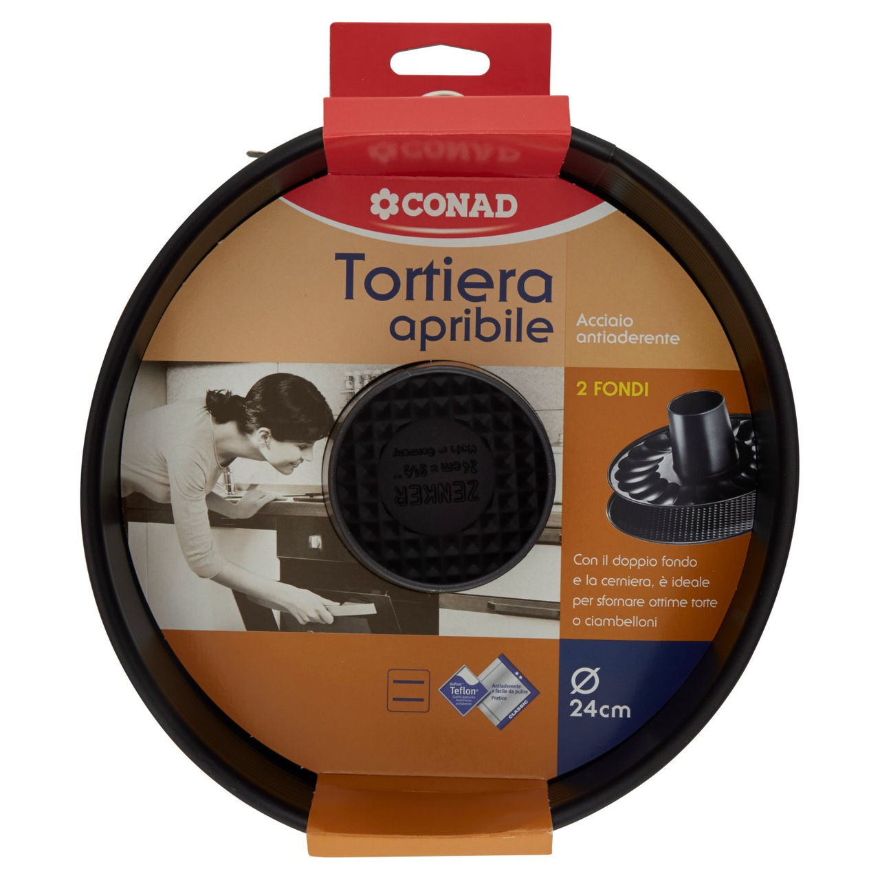 CONAD Tortiera apribile 2 Fondi Ø 24 cm