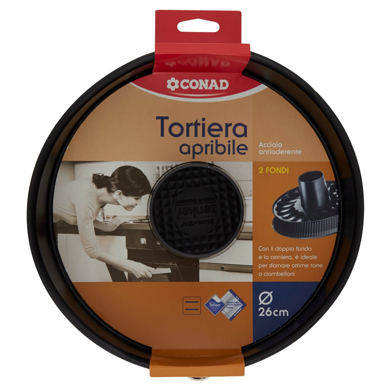 CONAD Tortiera apribile 2 Fondi Ø 26 cm