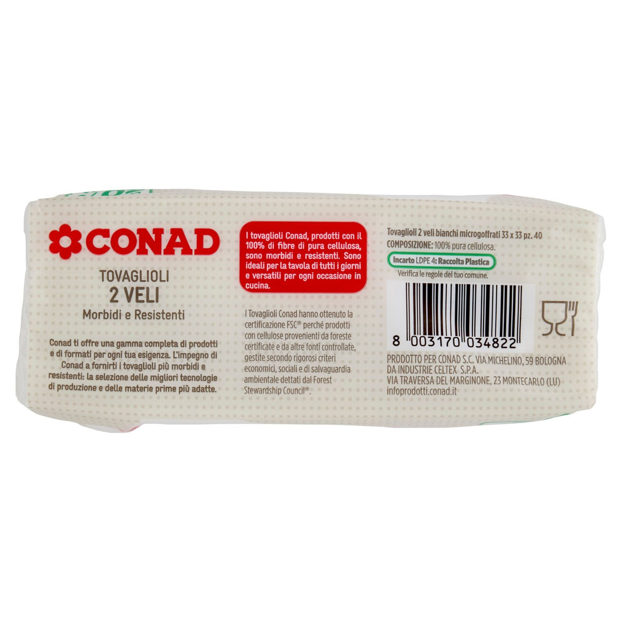 TOVAGLIOLI CARTA COLORATI 38 X 38 2 VELI TISSU' PZ.40 CADAUNO GREEN