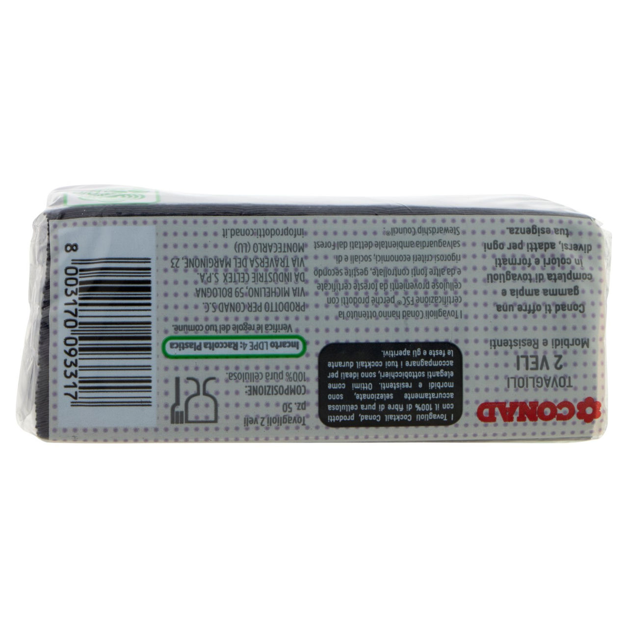 CONAD Tovaglioli Cocktail Neri 2 Veli 50 pz