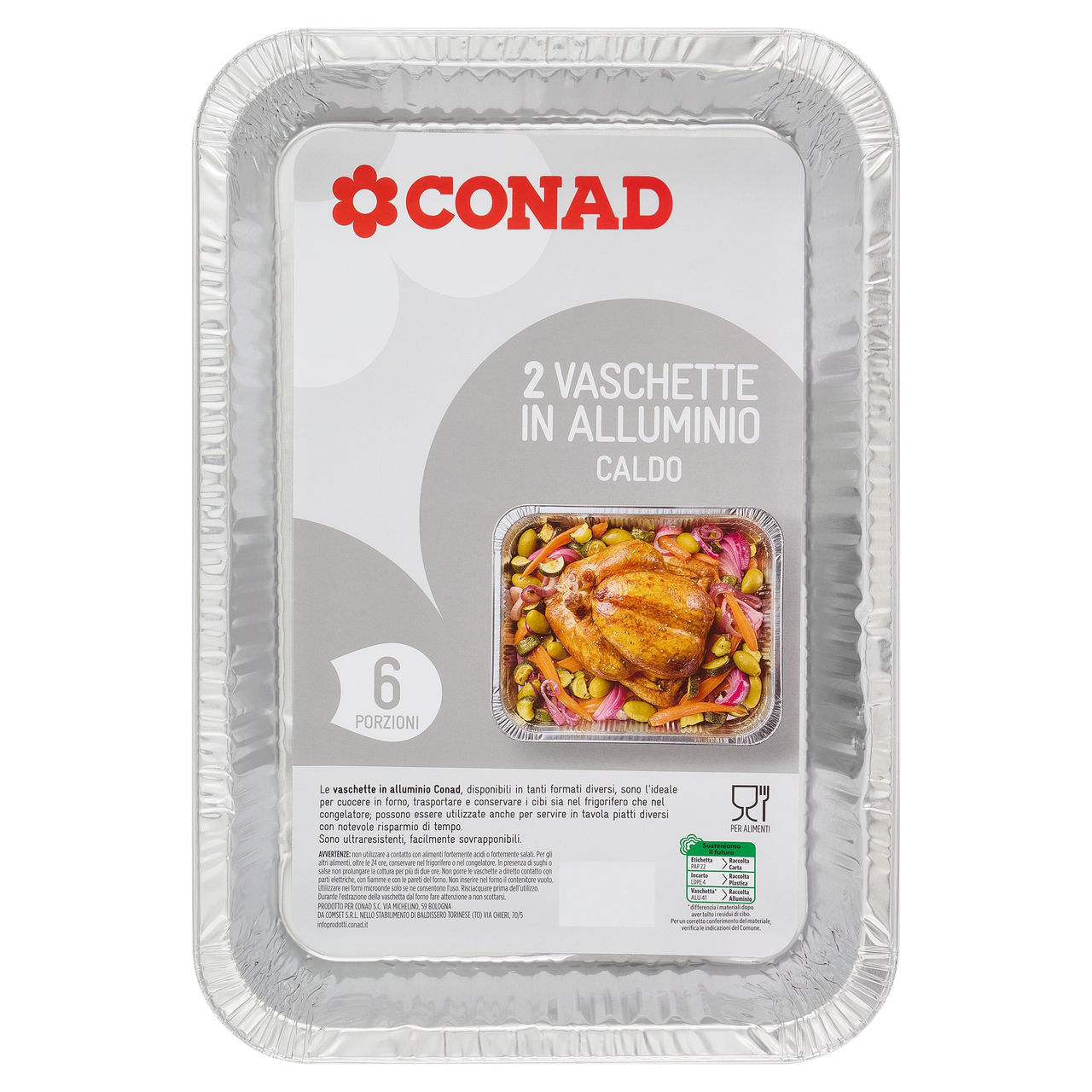 Vaschette in Alluminio Caldo 2 pezzi Conad online