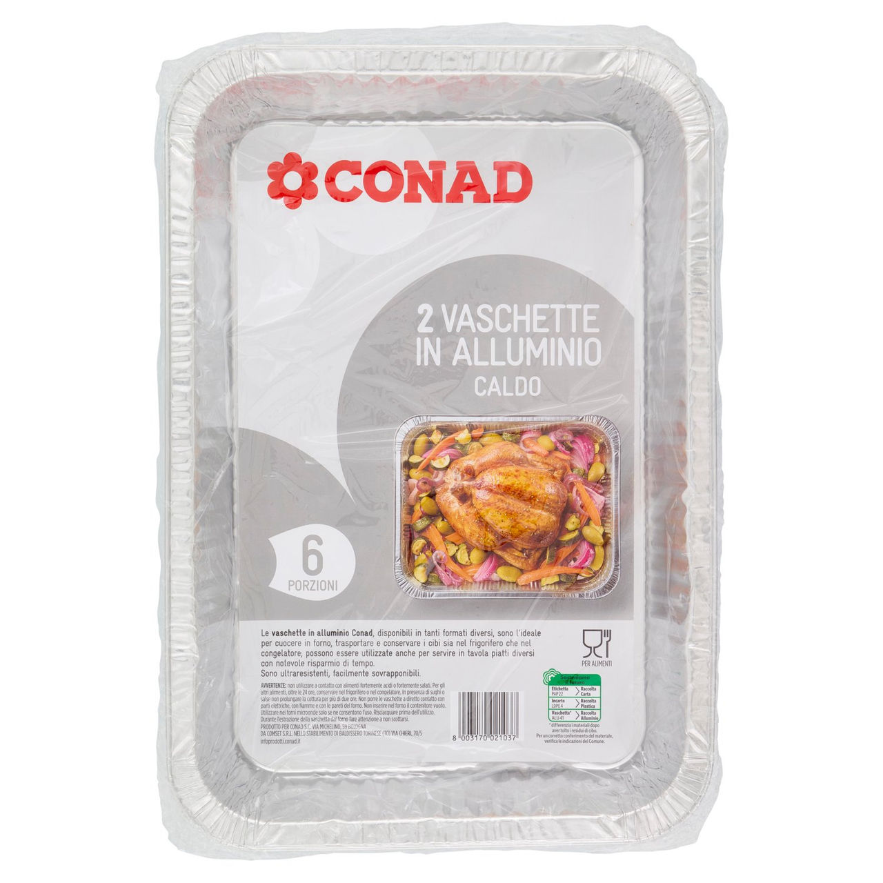 Vaschette in Alluminio Caldo 2 pezzi Conad online