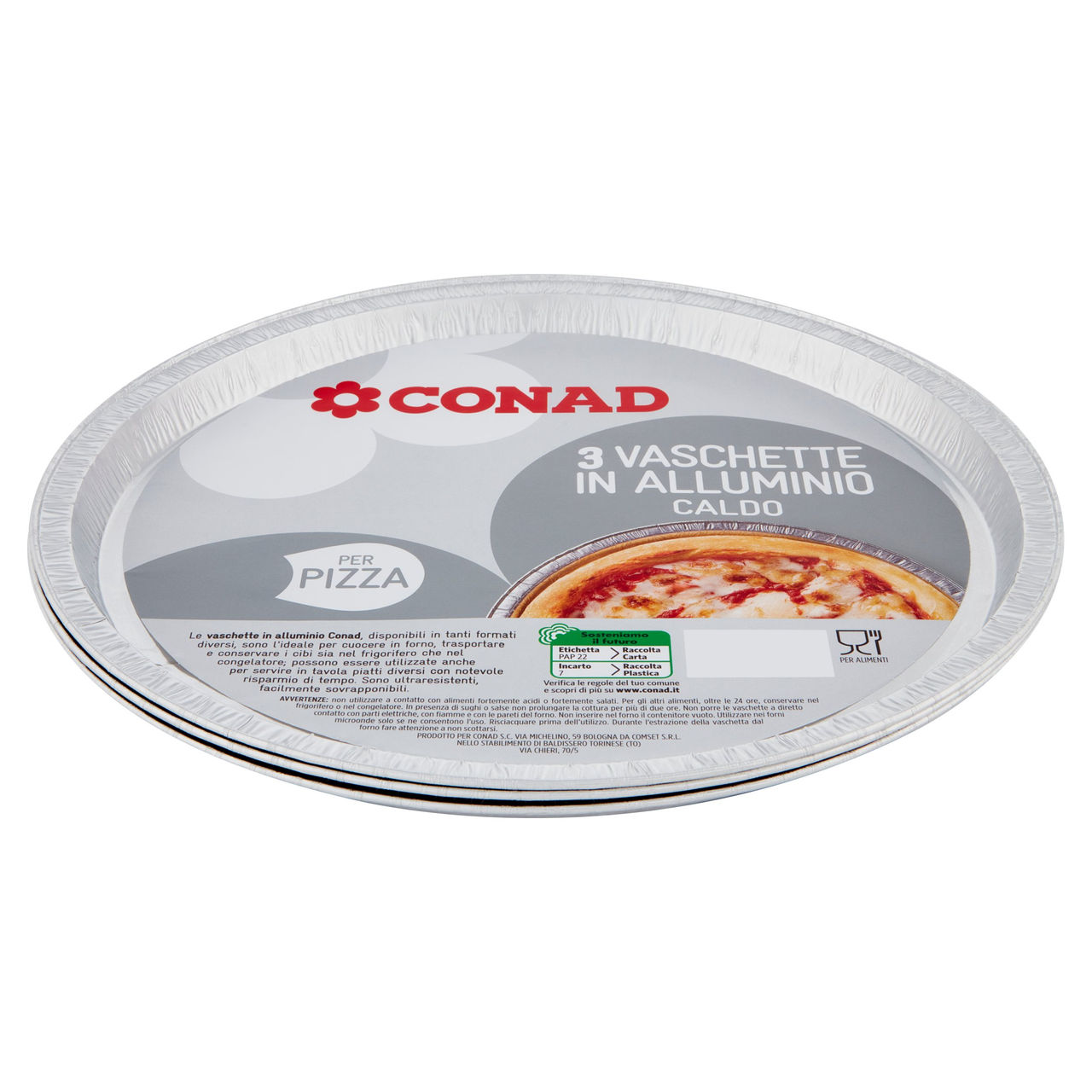 Vaschette in Alluminio Per Pizza 3 pz Conad online