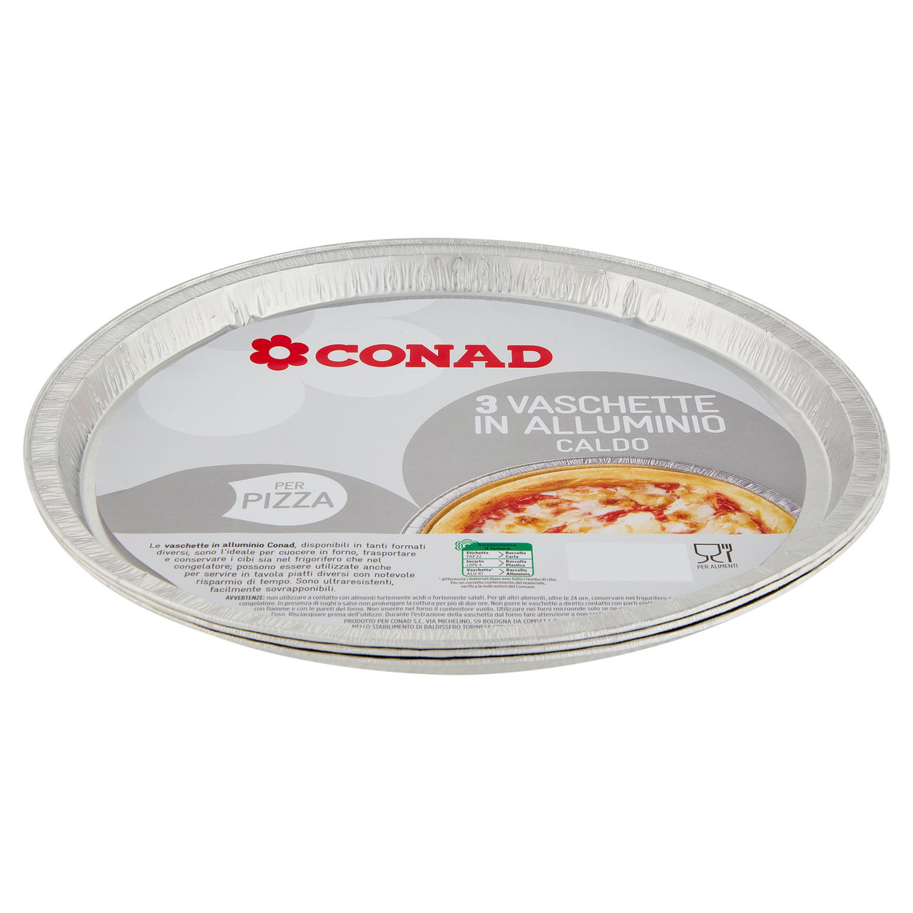 Vaschette in Alluminio Per Pizza 3 pz Conad online