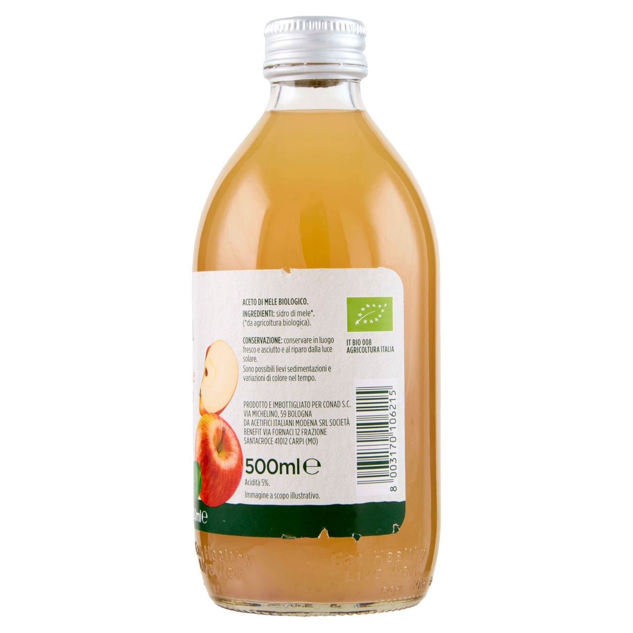 CONAD VERSO NATURA Aceto di Mele Non Filtrato Biologico 500 ml