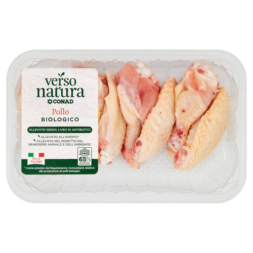 CONAD VERSO NATURA Allevato Senza l'Uso di Antibiotici Ali di Pollo Biologico