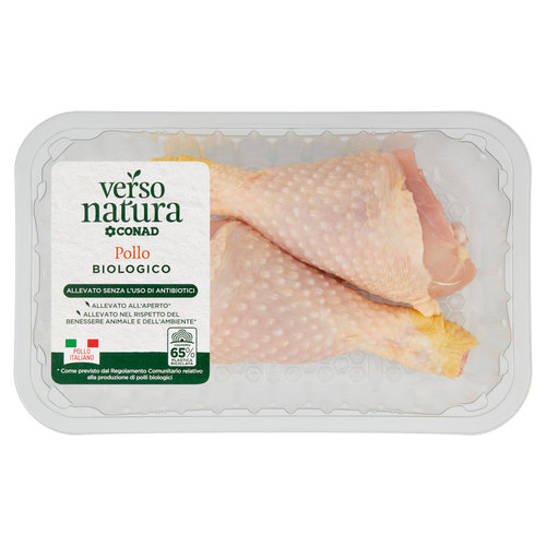 CONAD VERSO NATURA Allevato Senza l'Uso di Antibiotici Fusi di Pollo Biologico