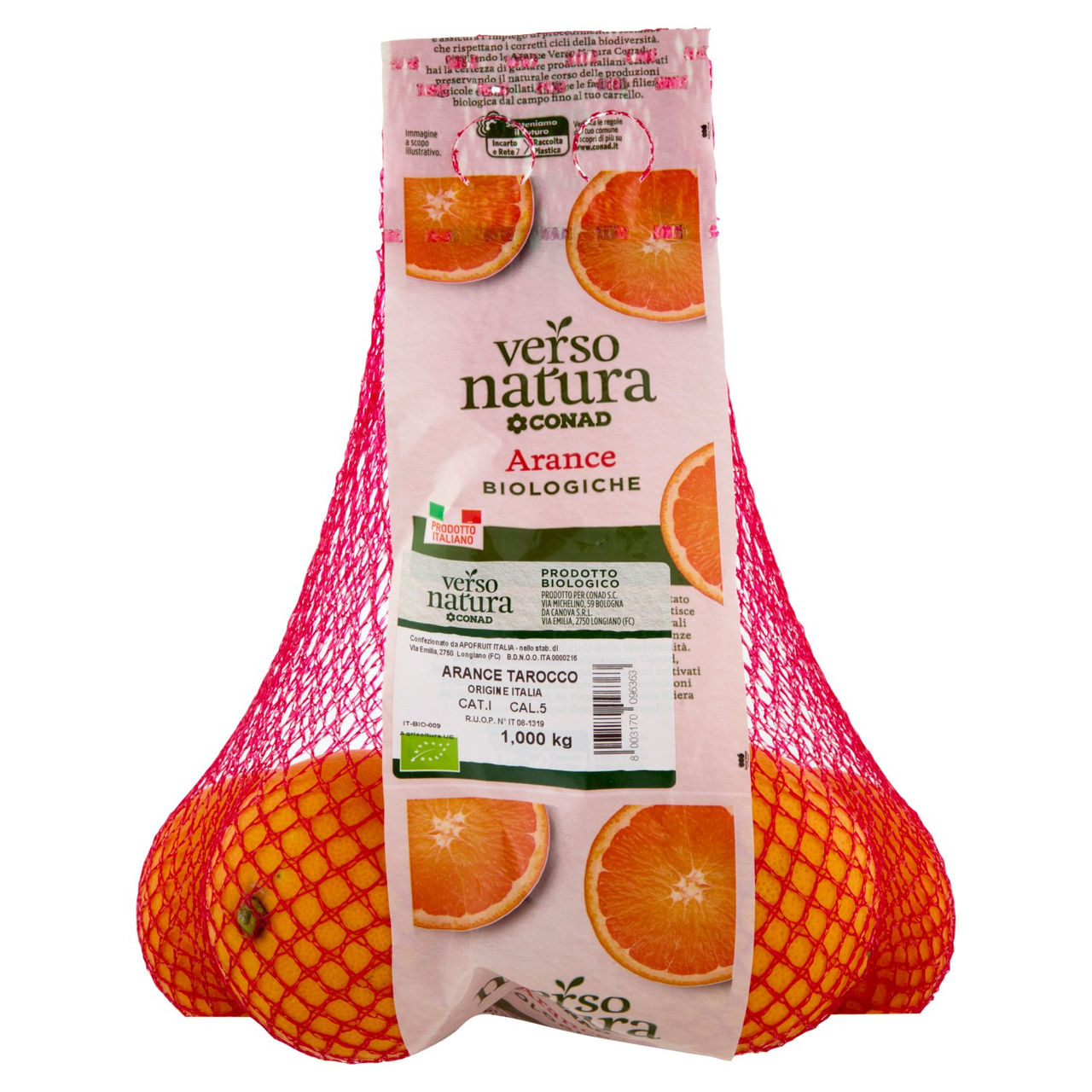 CONAD VERSO NATURA Arance Biologiche Tarocco Italia Cal. 5 1 kg