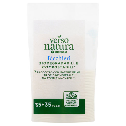CONAD VERSO NATURA Bicchieri Biodegradabili e Compostabili* 35 35 pz