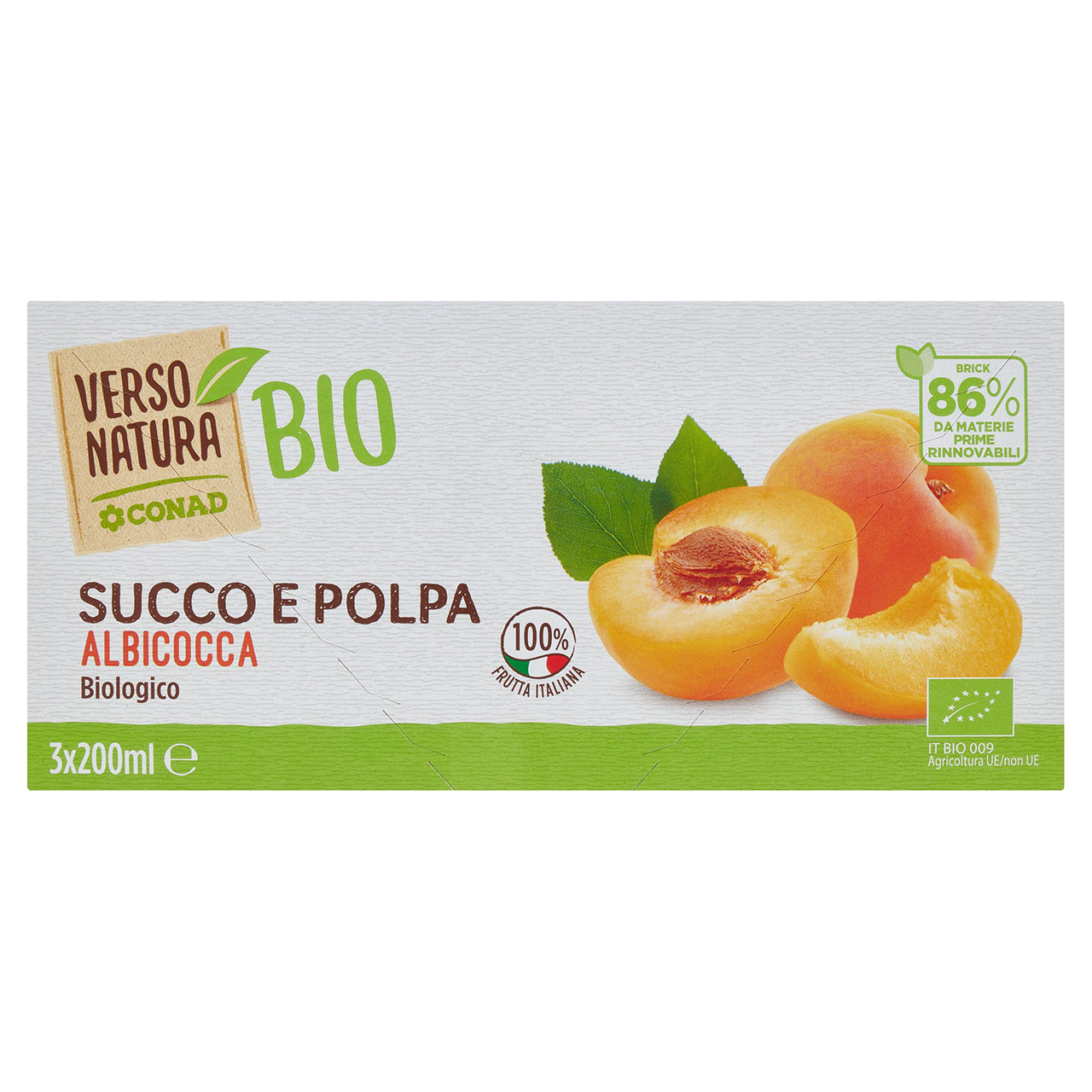 Succo e Polpa Albicocca Biologica 3x200ml Conad