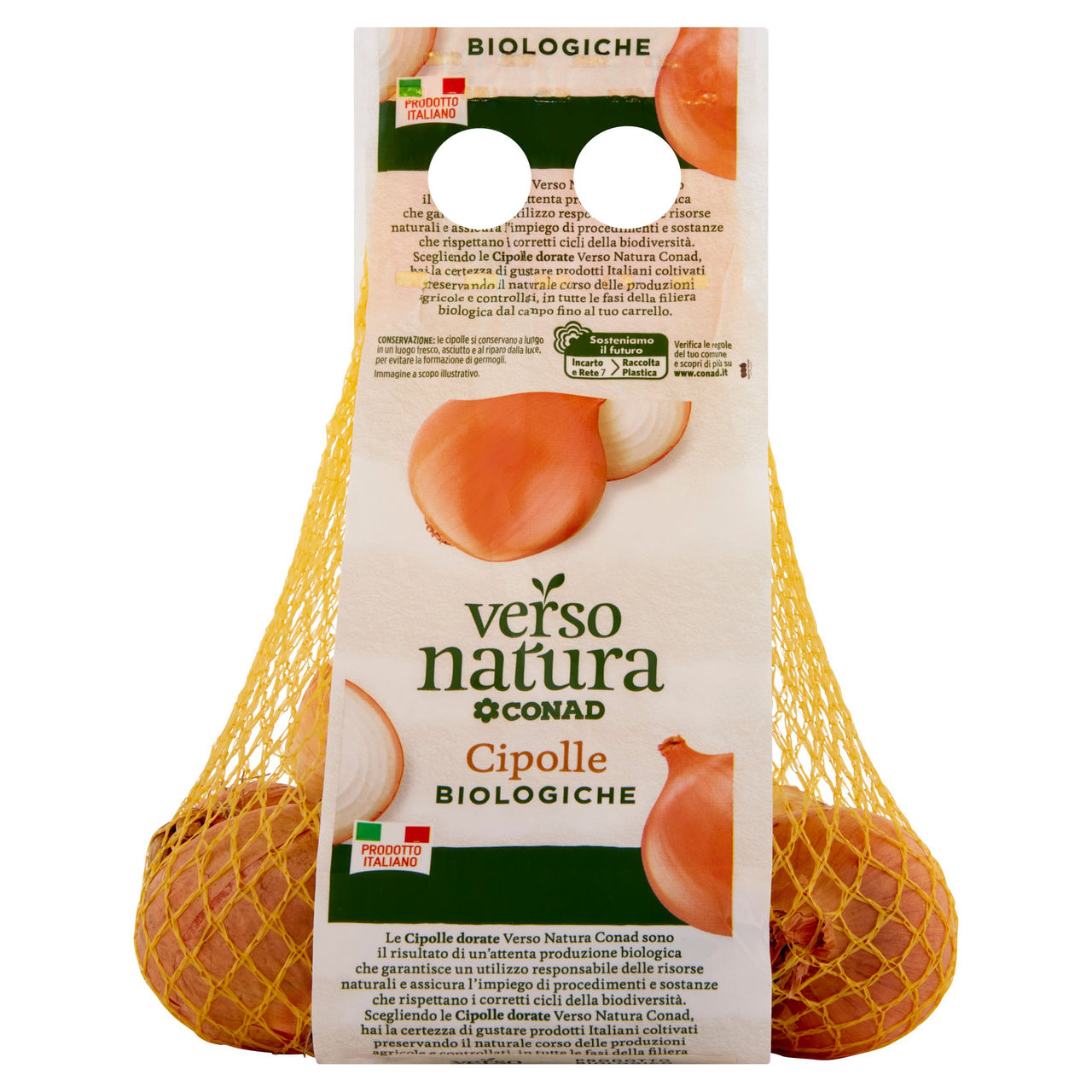 CONAD VERSO NATURA  Cipolle biologiche Dorata Cal. 40/60 Italia 0,500 kg