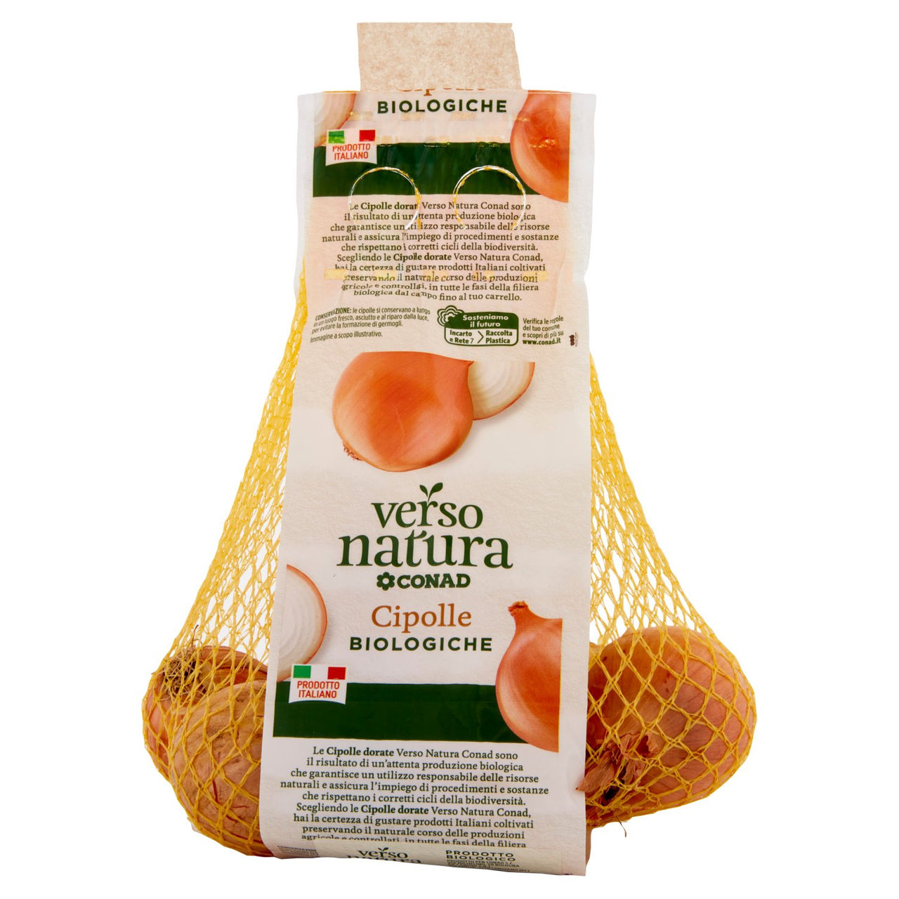 CONAD VERSO NATURA  Cipolle biologiche Dorata Cal. 40/60 Italia 0,500 kg