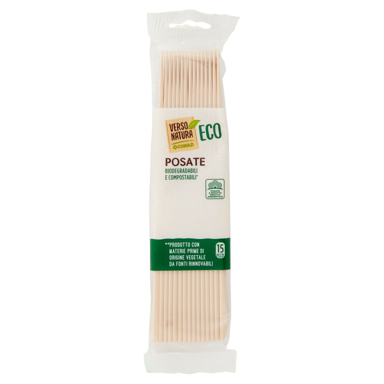 CONAD VERSO NATURA Eco Posate Biodegradabili e Compostabili* Coltelli 15 pz