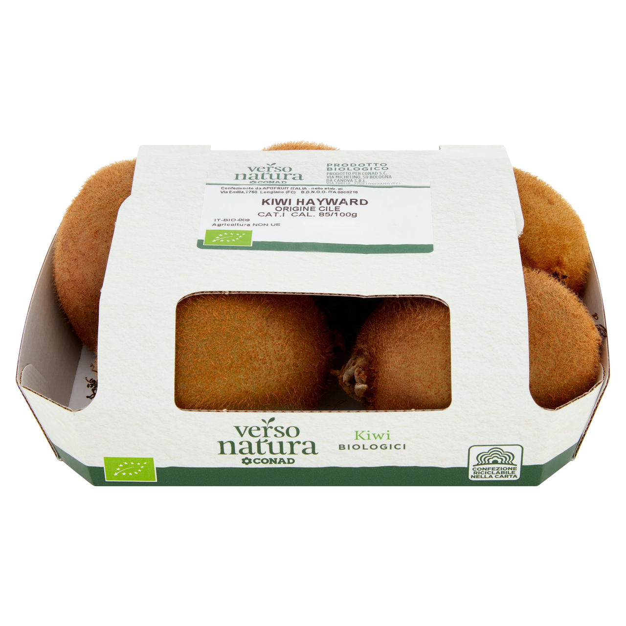 CONAD VERSO NATURA Kiwi biologici Hayward Cile Cal. 85/100g 0,500 kg