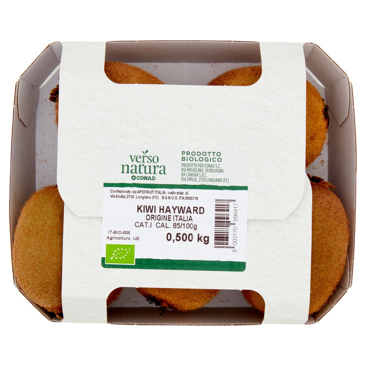 CONAD VERSO NATURA Kiwi biologici Hayward Italia Cal. 85/100g 0,500 kg