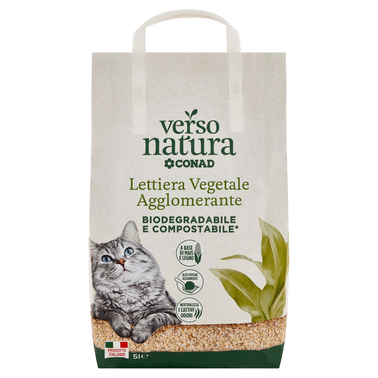 CONAD VERSO NATURA Lettiera Vegetale Agglomerante 5 l