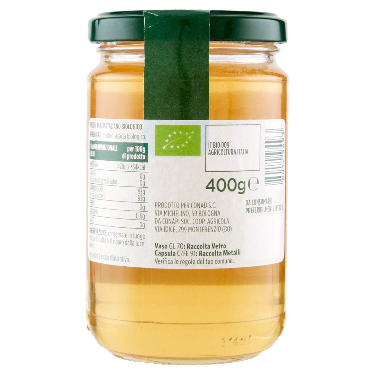 CONAD VERSO NATURA Miele di Acacia Biologico 400 g