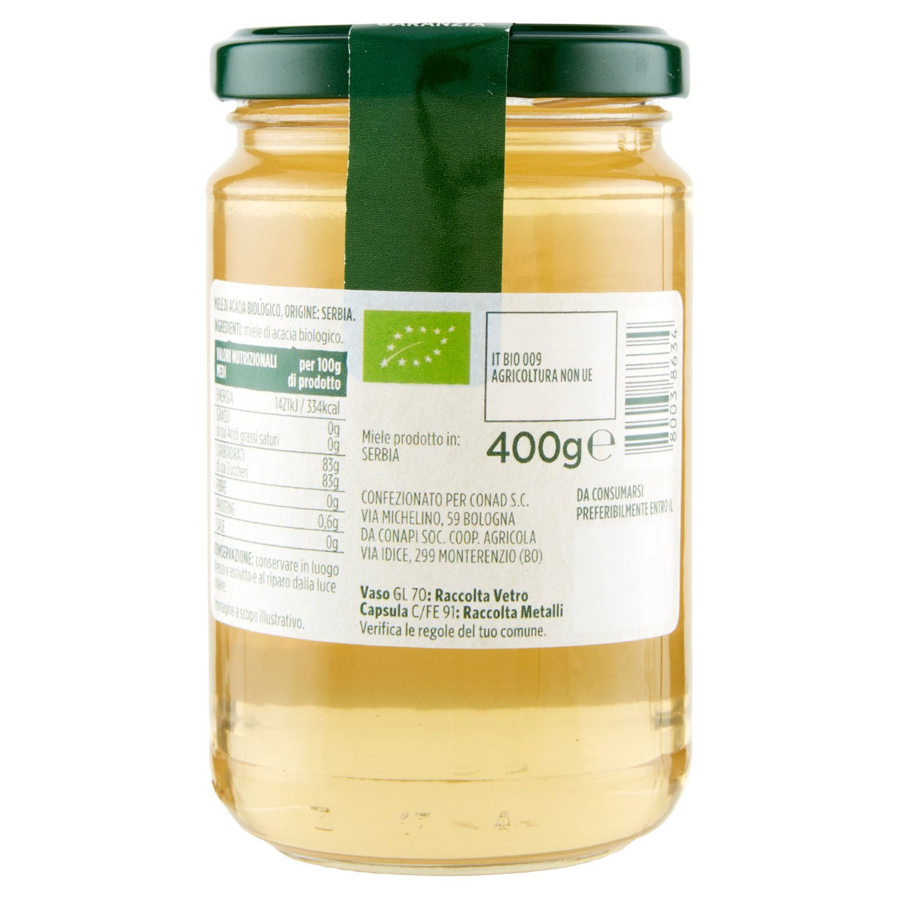 CONAD VERSO NATURA Miele di Acacia Biologico 400 g