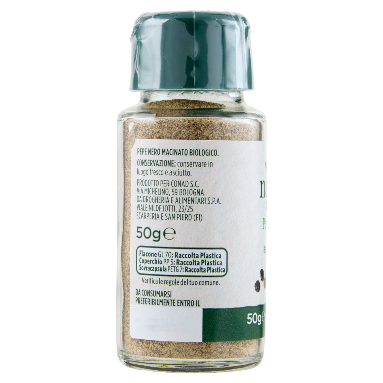 CONAD VERSO NATURA Pepe Nero Macinato Biologico 50 g