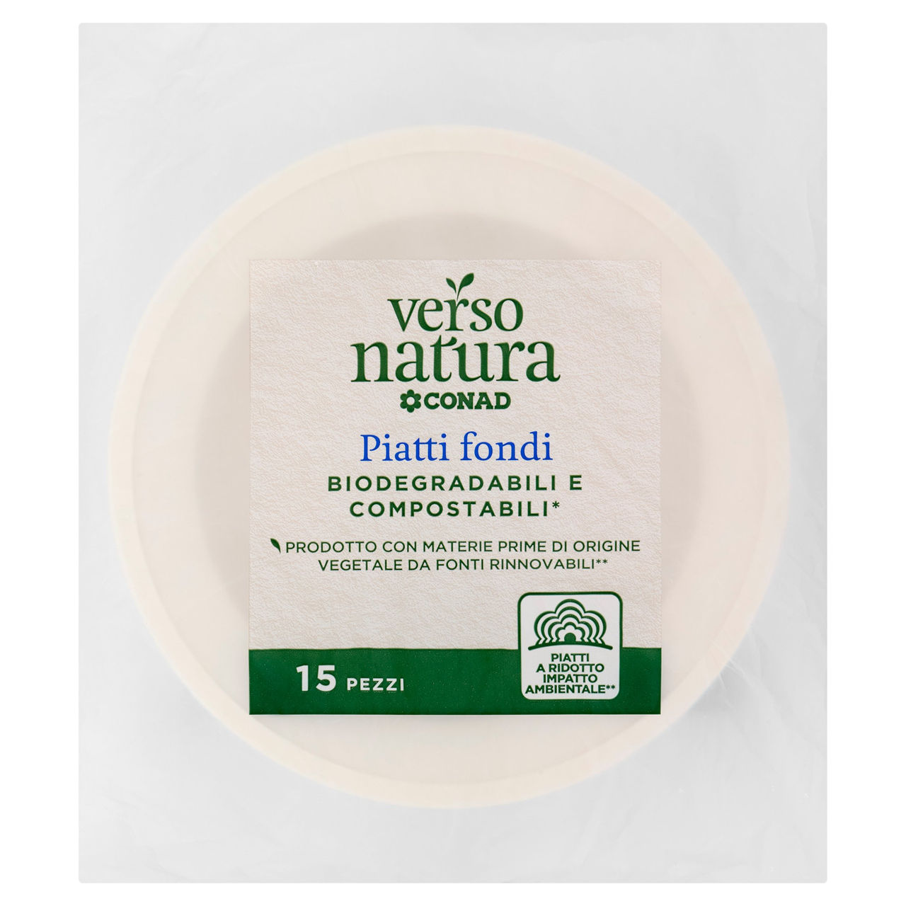 Piatti fondi compostabili Conad in vendita online
