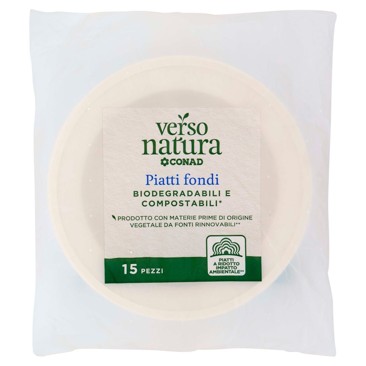 Piatti fondi compostabili Conad in vendita online