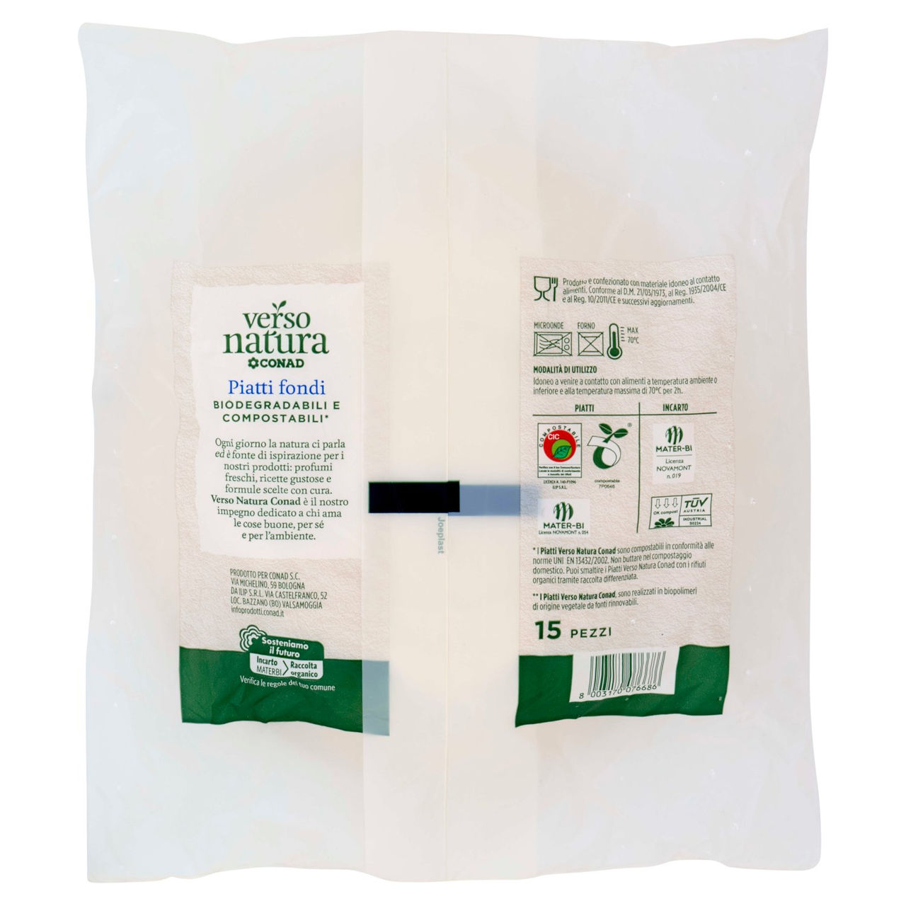 Piatti fondi compostabili Conad in vendita online