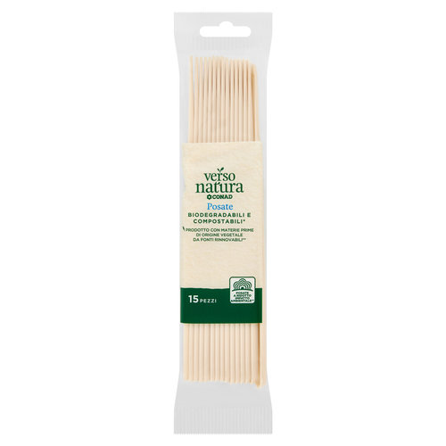 CONAD VERSO NATURA Posate Biodegradabili e Compostabili* Coltelli 15 pz