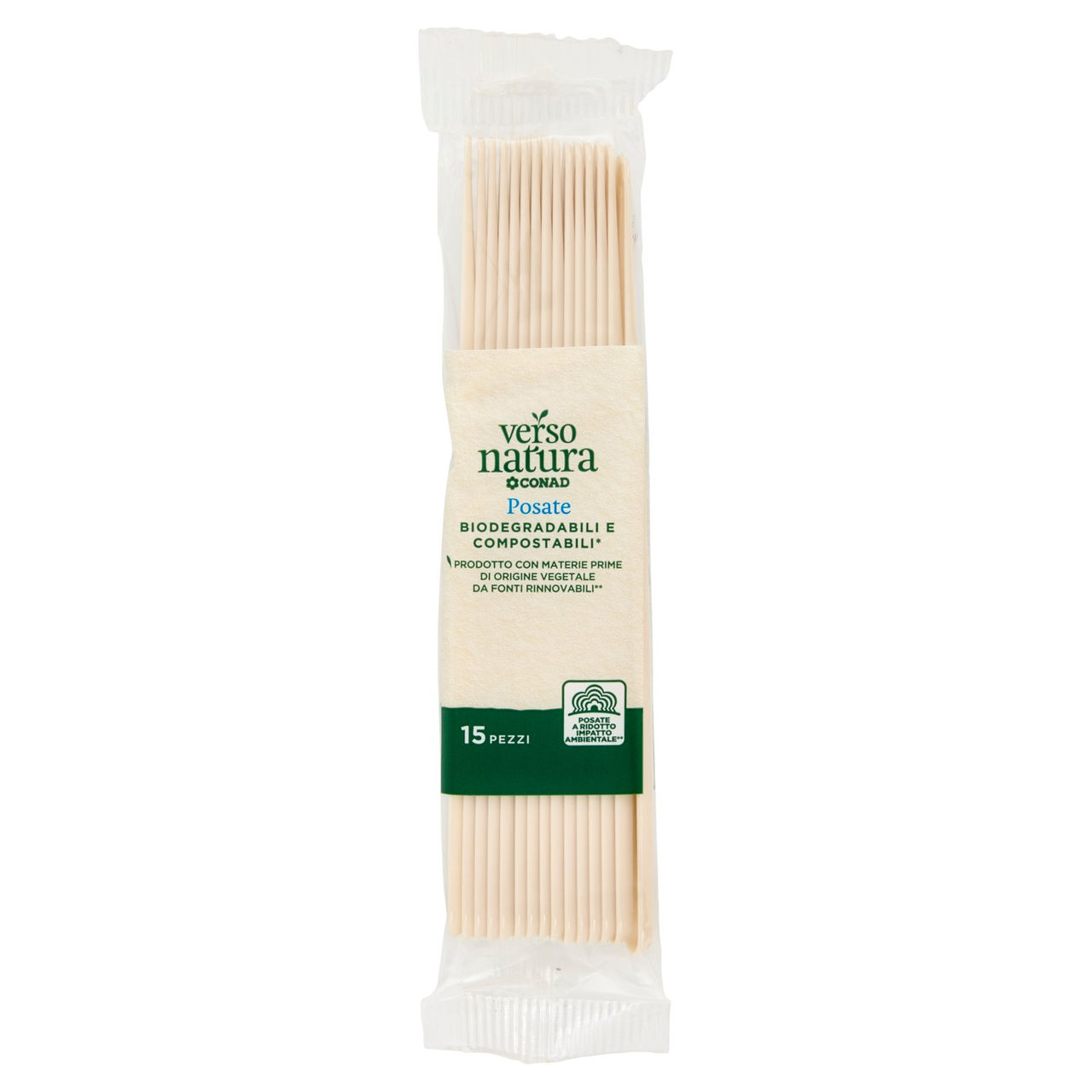 CONAD VERSO NATURA Posate Biodegradabili e Compostabili* Coltelli 15 pz