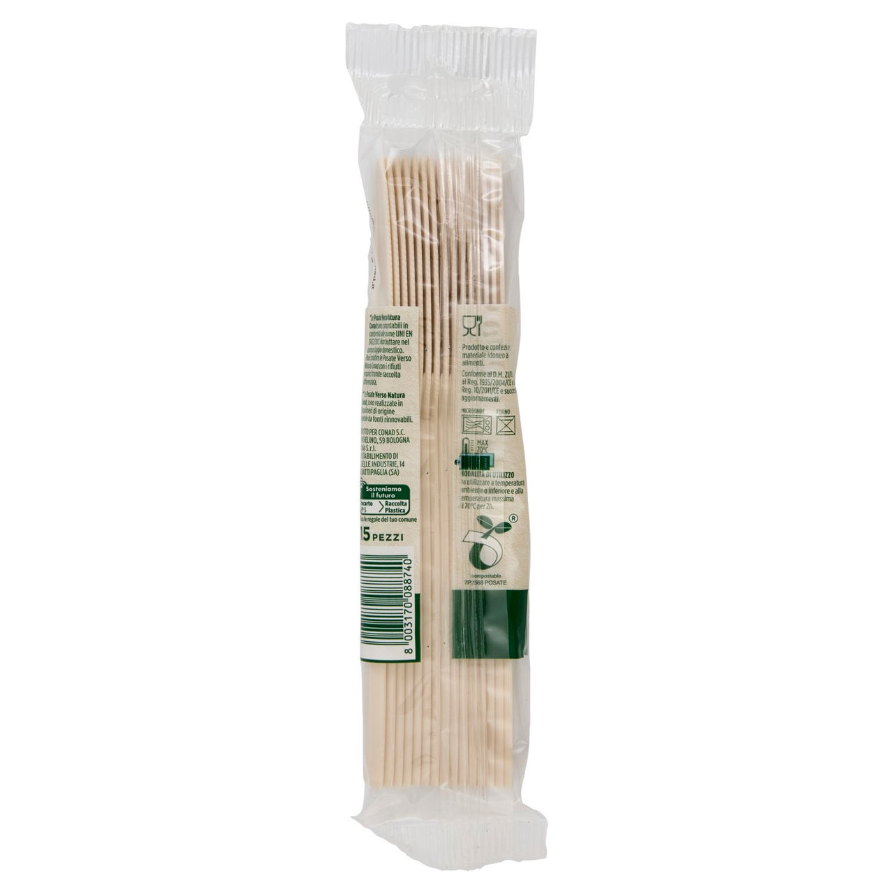 CONAD VERSO NATURA Posate Biodegradabili e Compostabili* Coltelli 15 pz