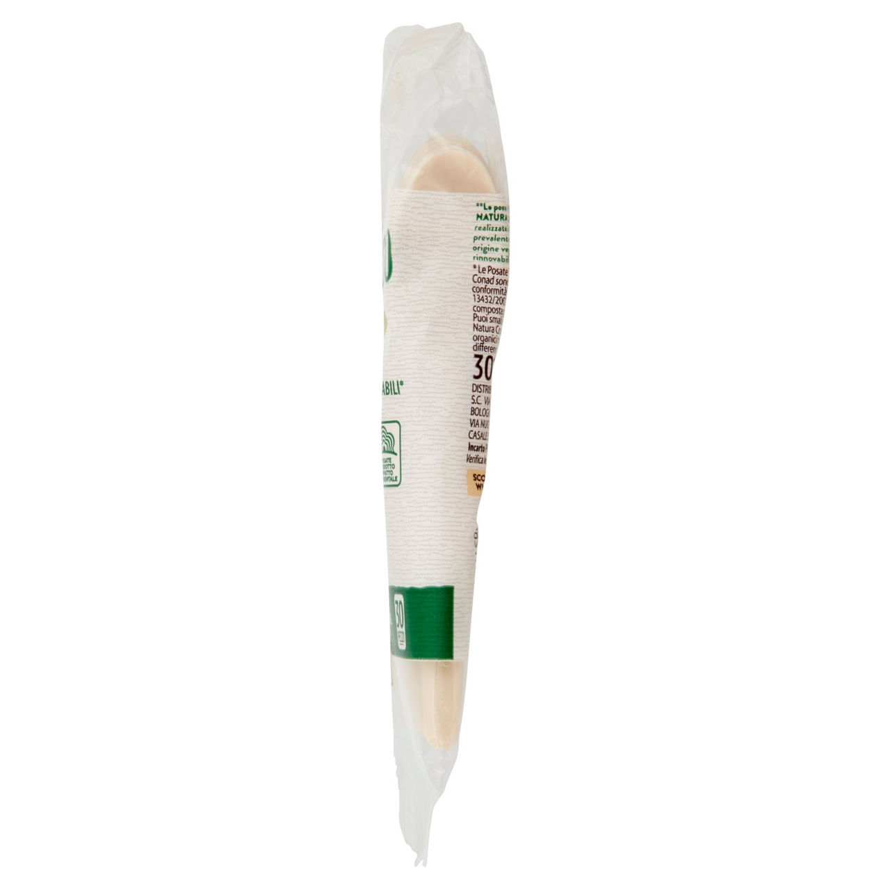 CONAD VERSO NATURA Posate Biodegradabili e Compostabili* Cucchiaini 30 pz