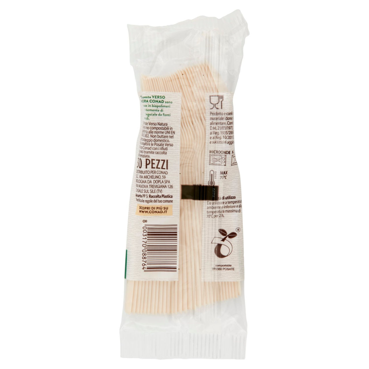 CONAD VERSO NATURA Posate Biodegradabili e Compostabili* Cucchiaini 30 pz