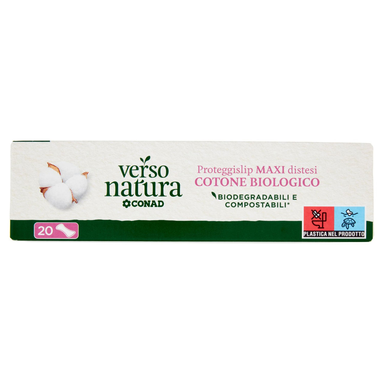 CONAD VERSO NATURA Proteggislip Maxi distesi Cotone Biologico 20 pz