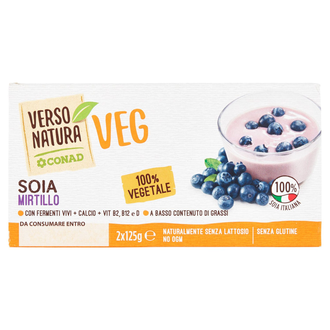 Yogurt Veg alla Soia e Mirtillo 2x125g Conad Conad