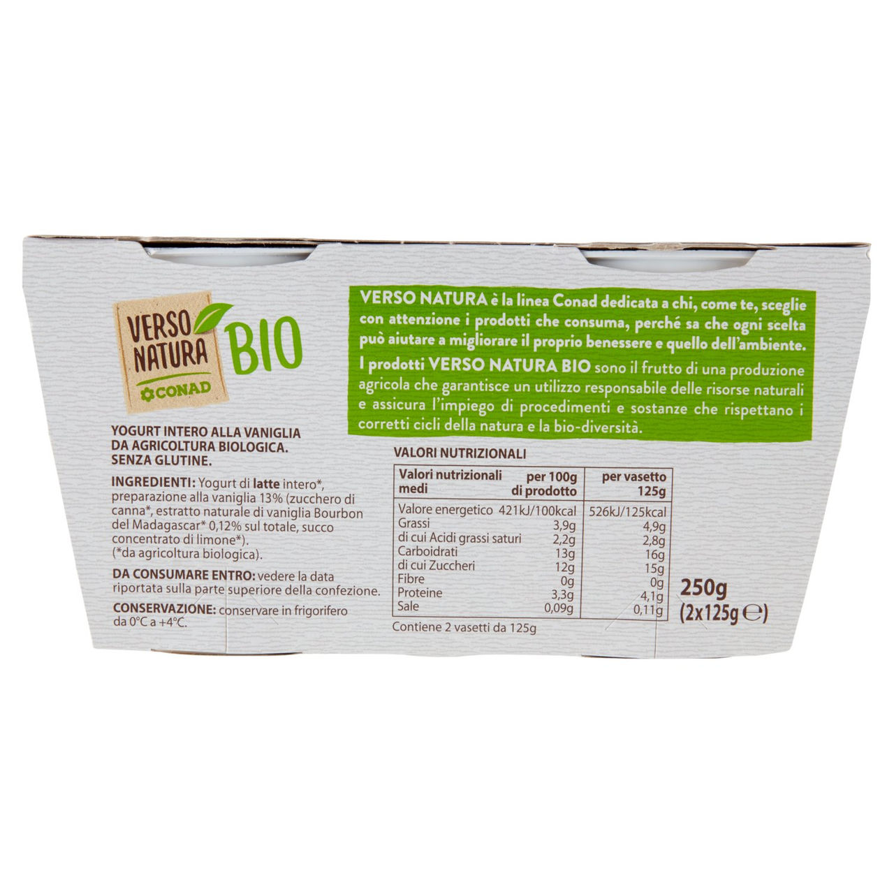 Yogurt Vaniglia Biologico Intero Conad online