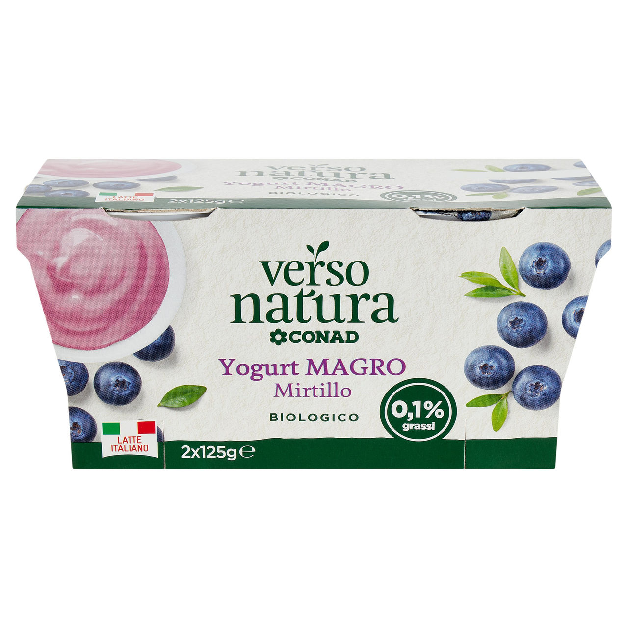 Bio Yogurt Magro Mirtillo Biologico 2x125g Conad