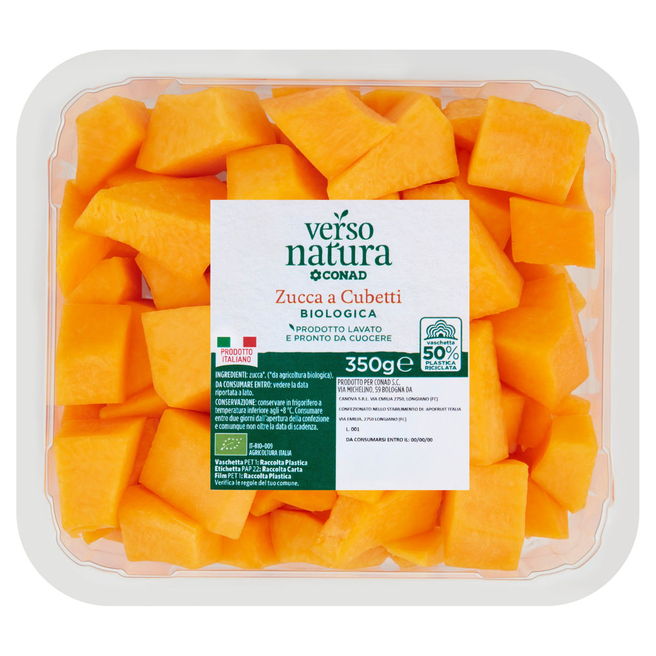 CONAD VERSO NATURA Zucca a Cubetti Biologica 350 g