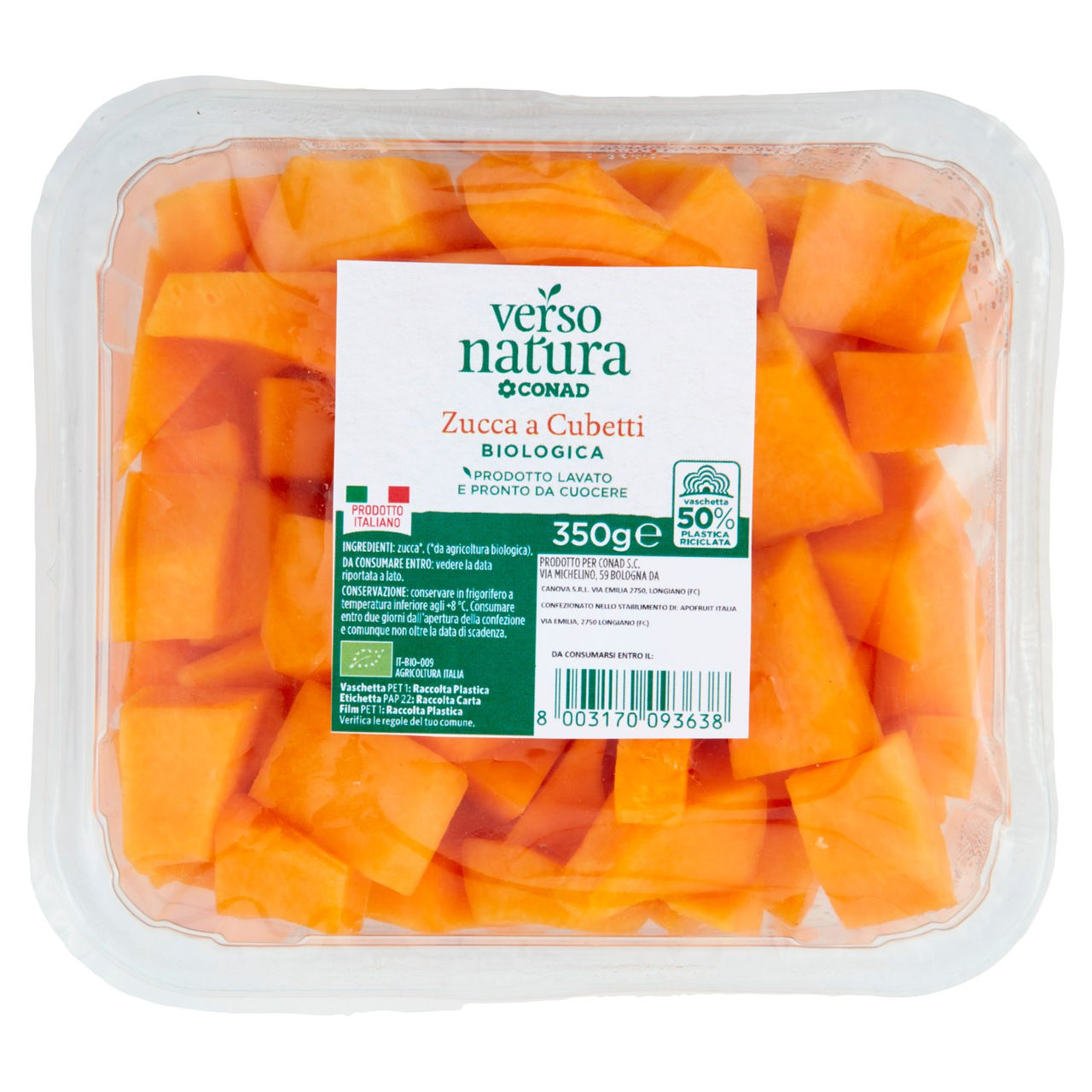 CONAD VERSO NATURA Zucca a Cubetti Biologica 350 g