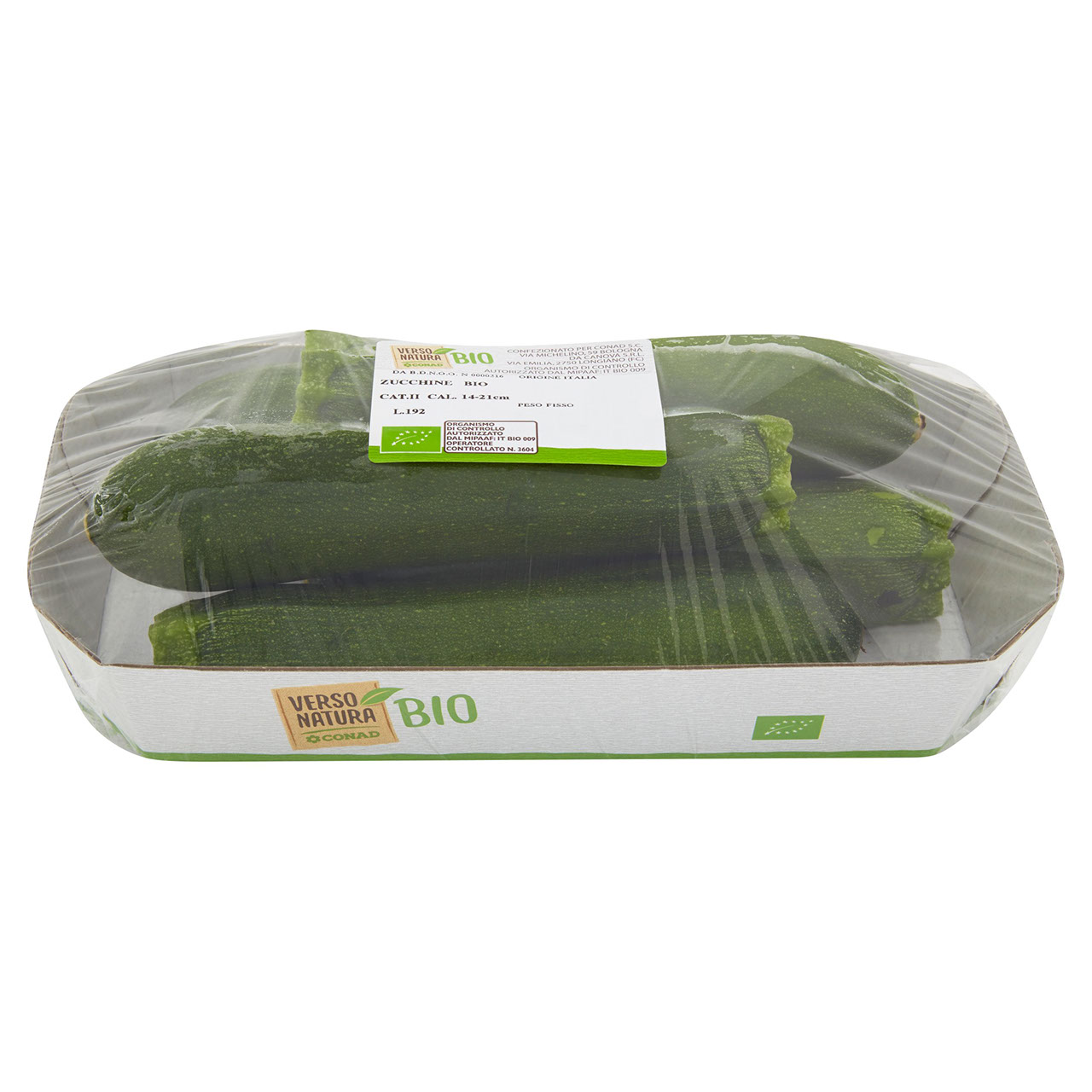 CONAD VERSO NATURA Zucchine biologiche Italia Cal. 14-21 cm 0,700 kg