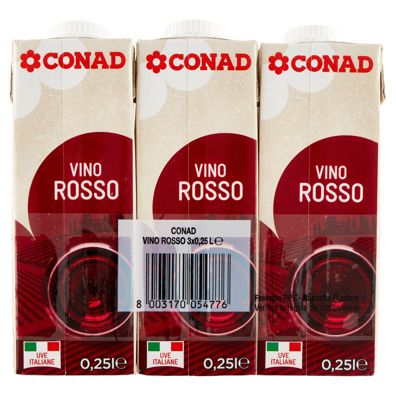 Vino Rosso 3 x 0,25 l Conad in vendita online
