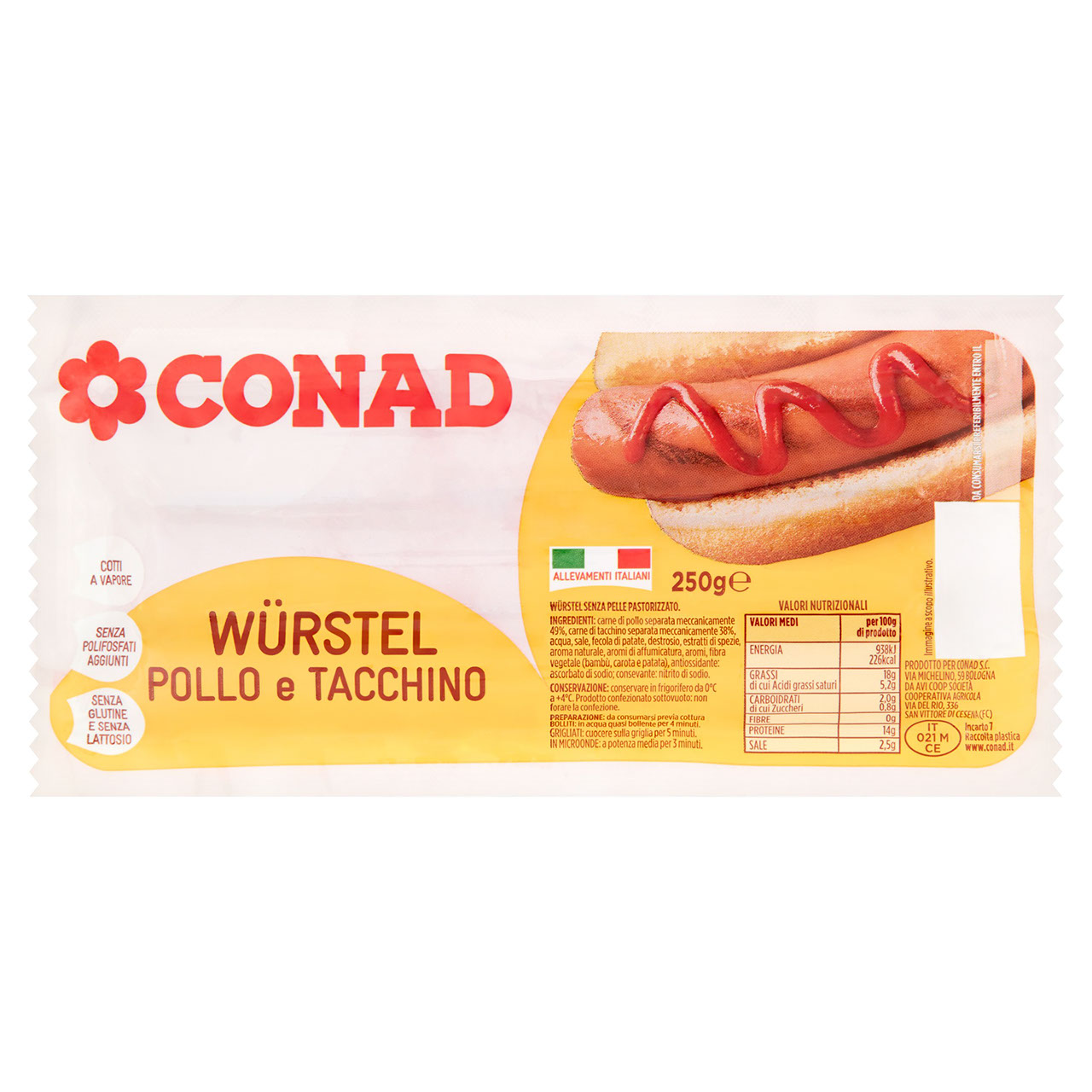 Würstel Pollo e Tacchino 250g Conad vendita online