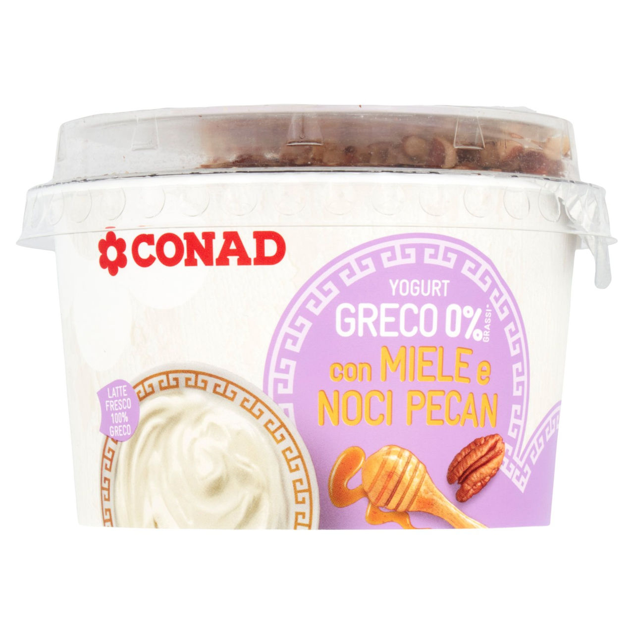 CONAD Yogurt Greco 0% Grassi* con Miele e Noci Pecan 160 g