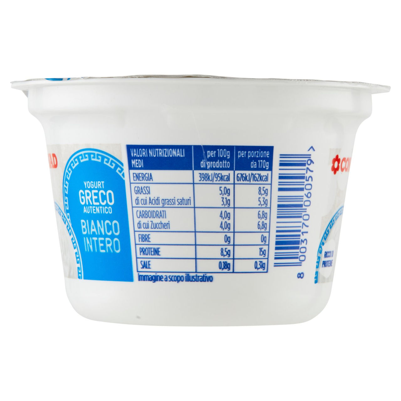 Yogurt Greco Autentico Bianco Intero 170 g Conad