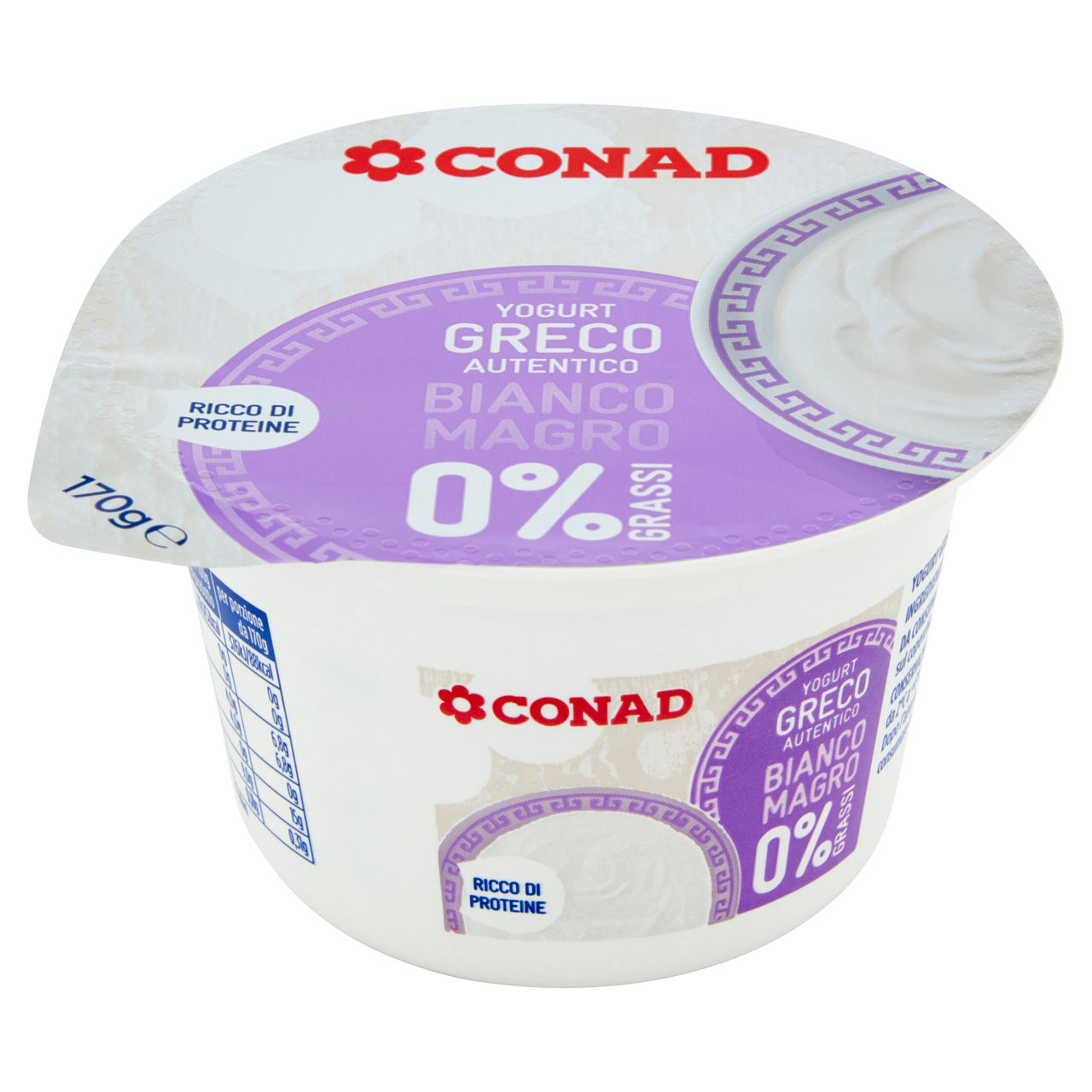Yogurt Greco Bianco Magro 0% Grassi 170 g Conad