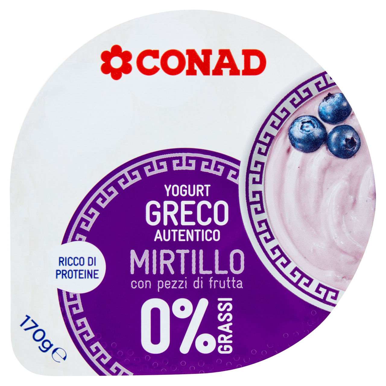 Yogurt Greco Mirtillo 0% di Grassi 170g Conad