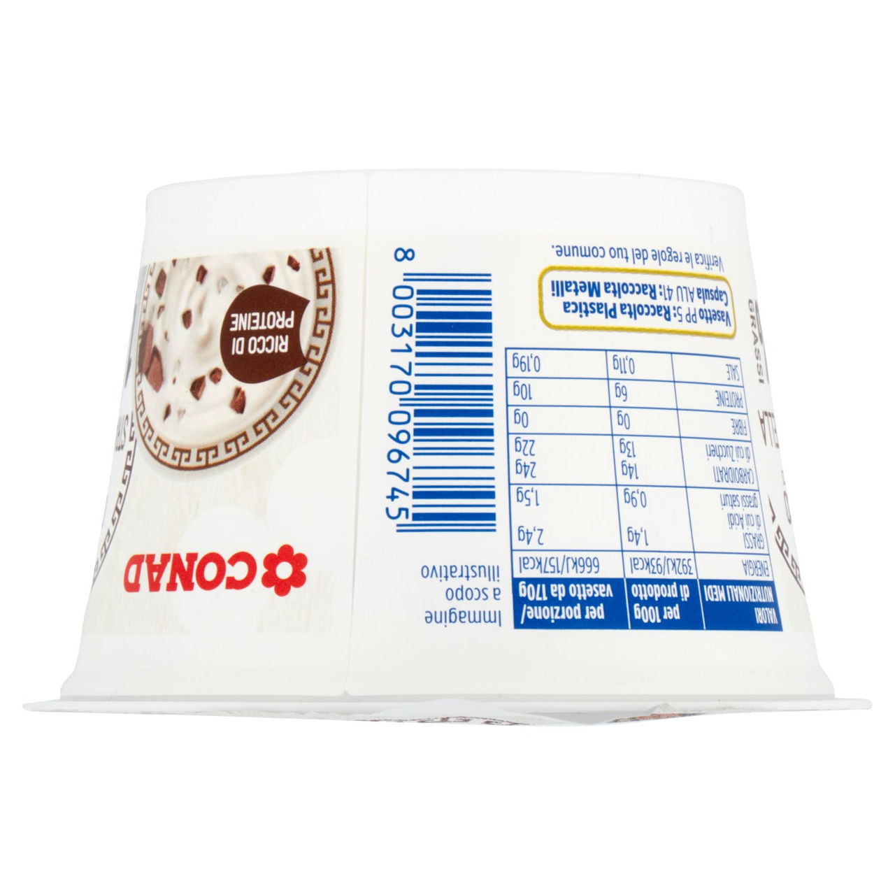 CONAD Yogurt Greco Autentico Stracciatella 1,4% Grassi 170 g