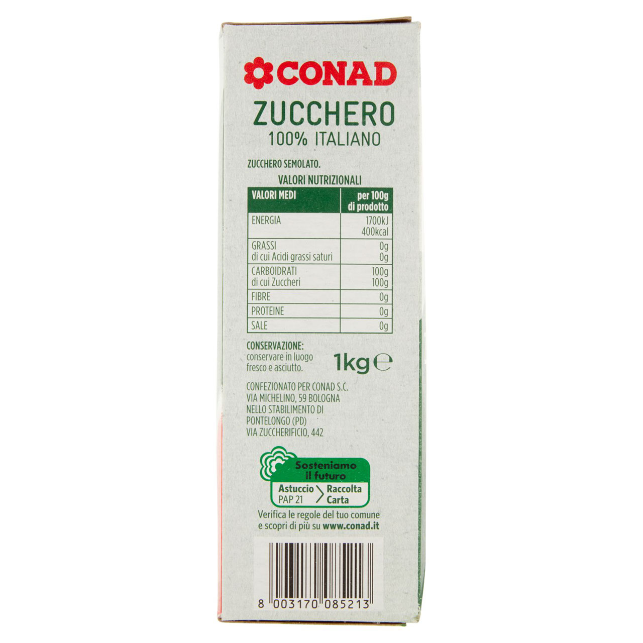 Zucchero 100% Italiano 1 kg Conad